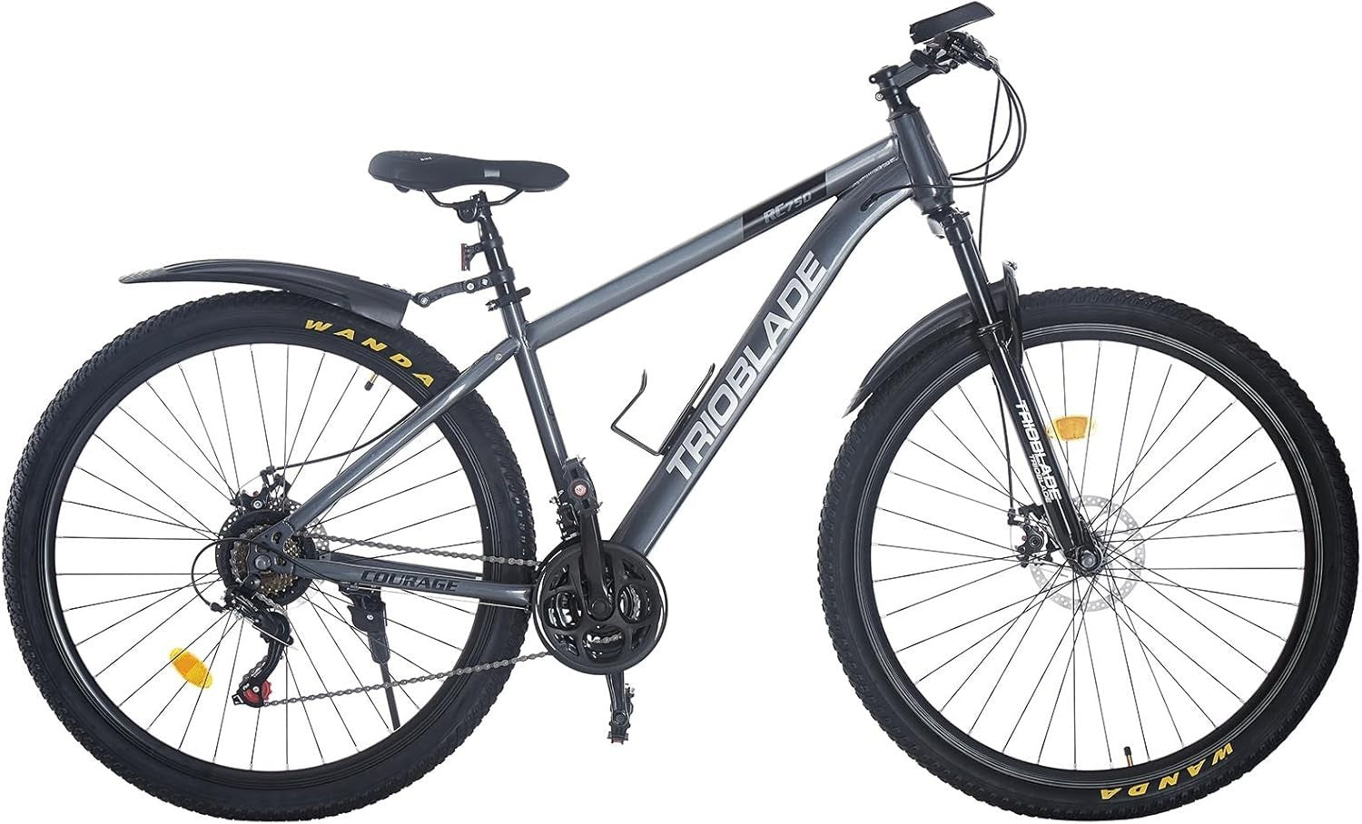 27.5" Mountain Bike with 21-Speed Shimano, Dual Disc Brakes, Shock Fork