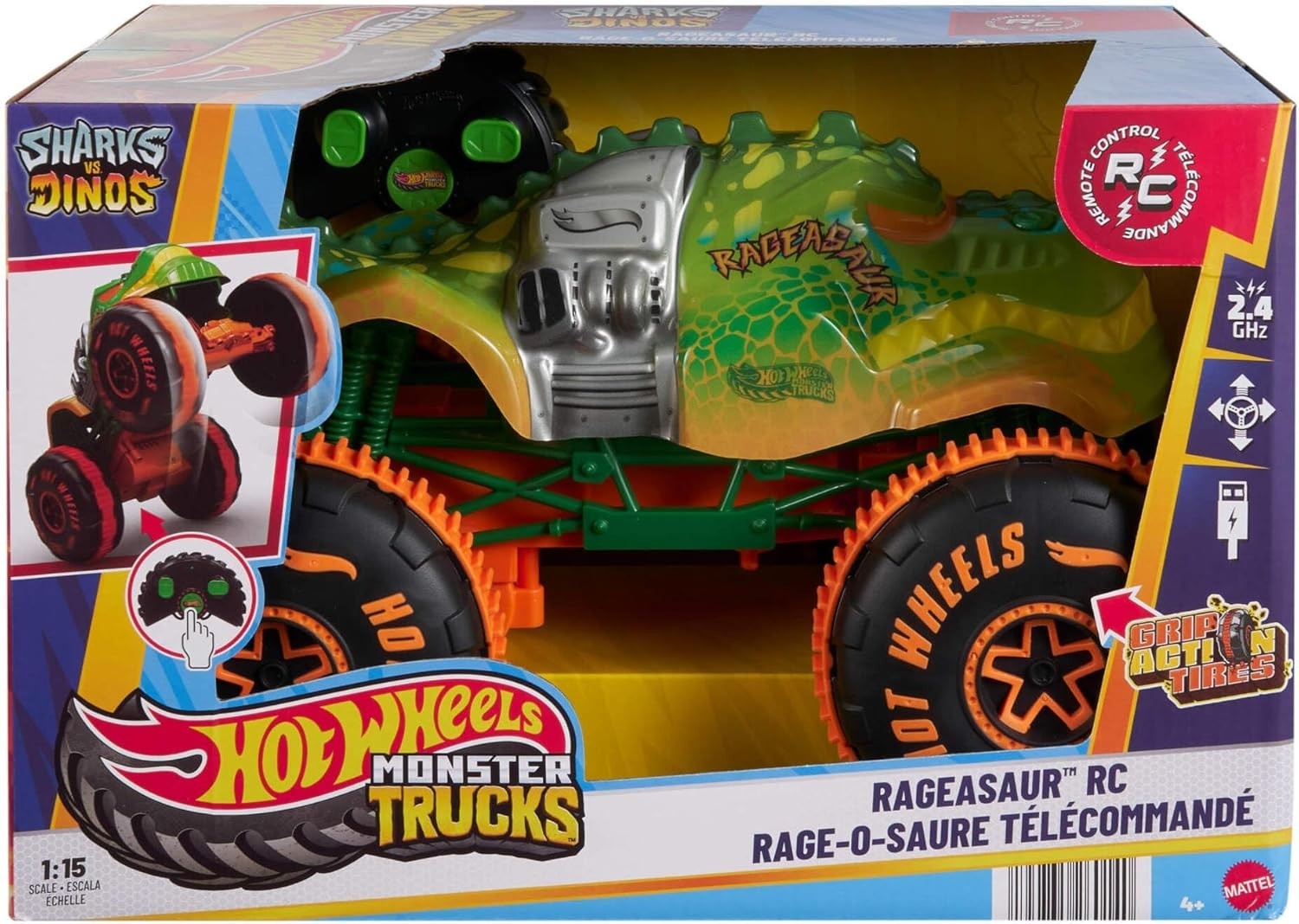 Monster Trucks RC Rageasaur 1:15 – Off-Road Wheelie Stunt Remote Control