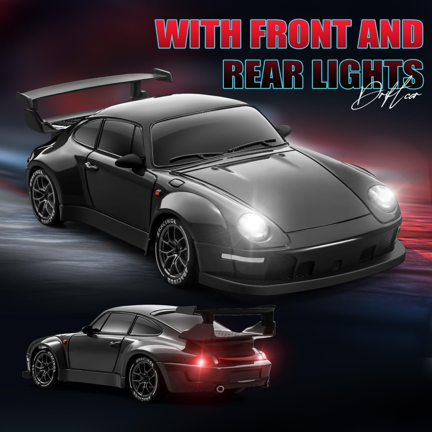 1:24 RC Drift Car 20KM/H – 4WD High-Speed Remote Control Toy with Lights
