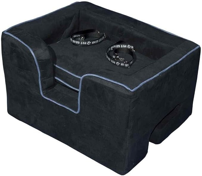 Large Dog Car Booster Seat Pet Travel Bed Safety Tether Washable Black