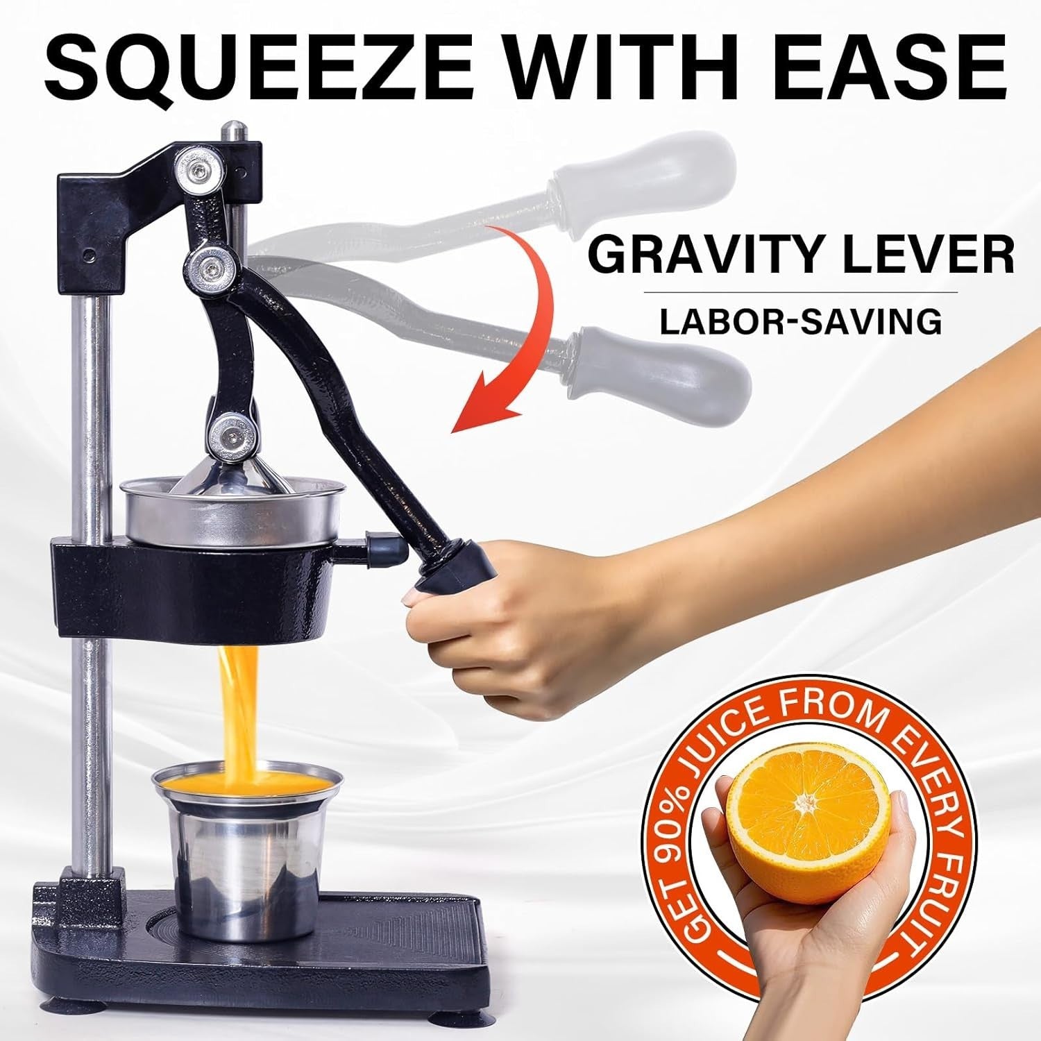 Manual Citrus Juicer Heavy Duty Hand Press Countertop Orange Lemon