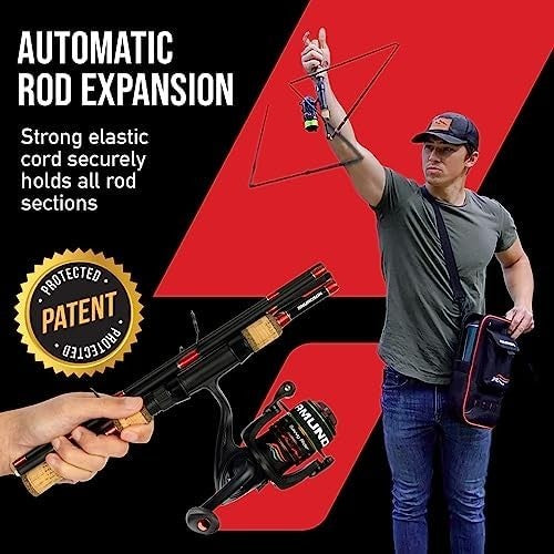 Automatic Travel Fishing Rod & Reel Combo – Compact Graphite Setup Kit