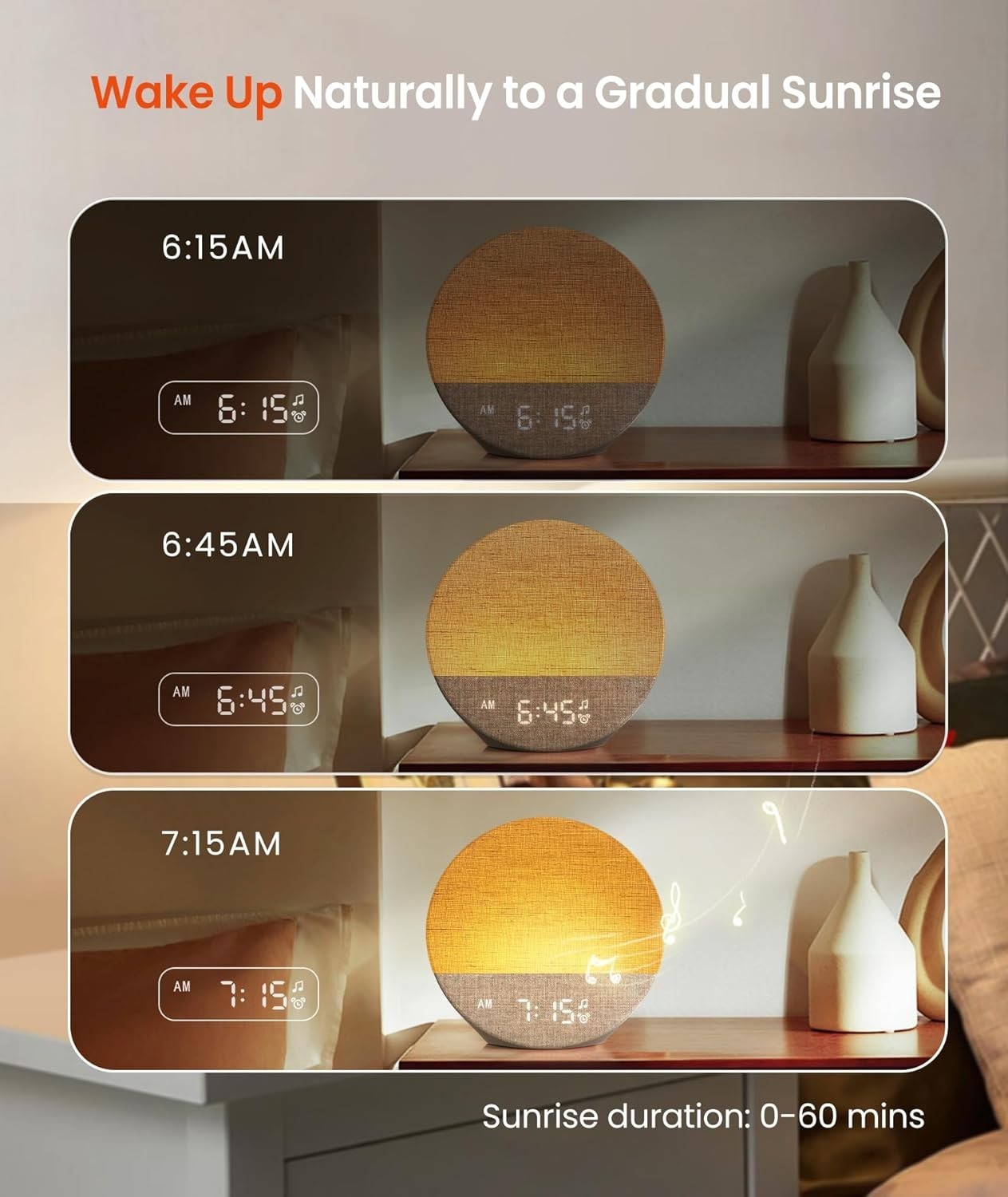 Sunrise Alarm Clock & White Noise Machine – 29 Sounds, Night Light