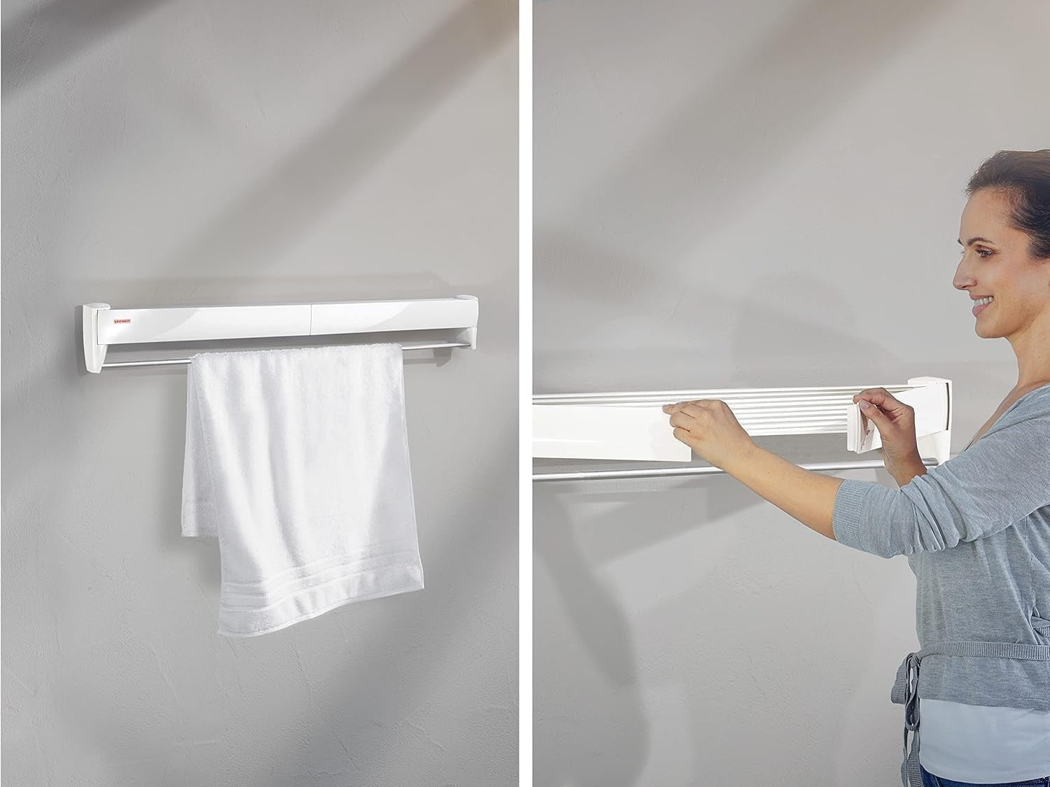 Wall Mounted Clothes Airer Fold Away Drying Rack 8.1m Space Indoor Outdoor