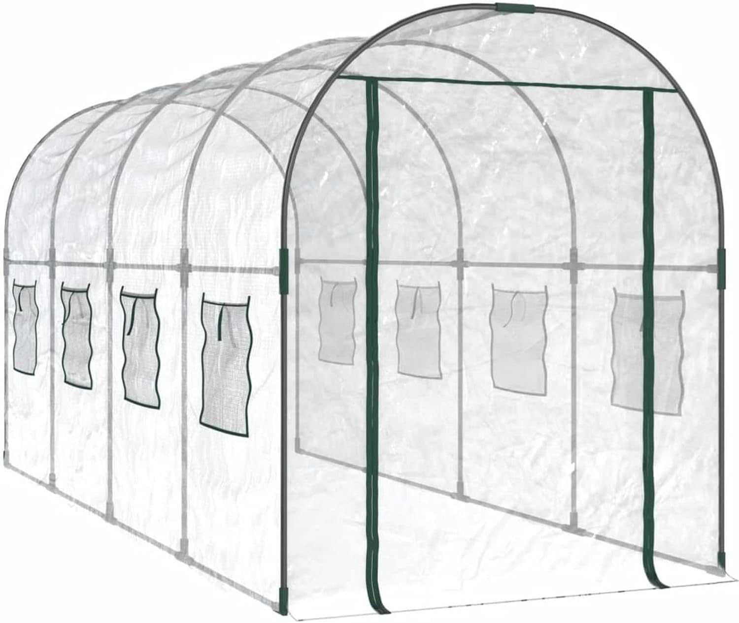 Large Walk-In Garden Greenhouse 160x400x190cm PVC Frame Outdoor Tunnel
