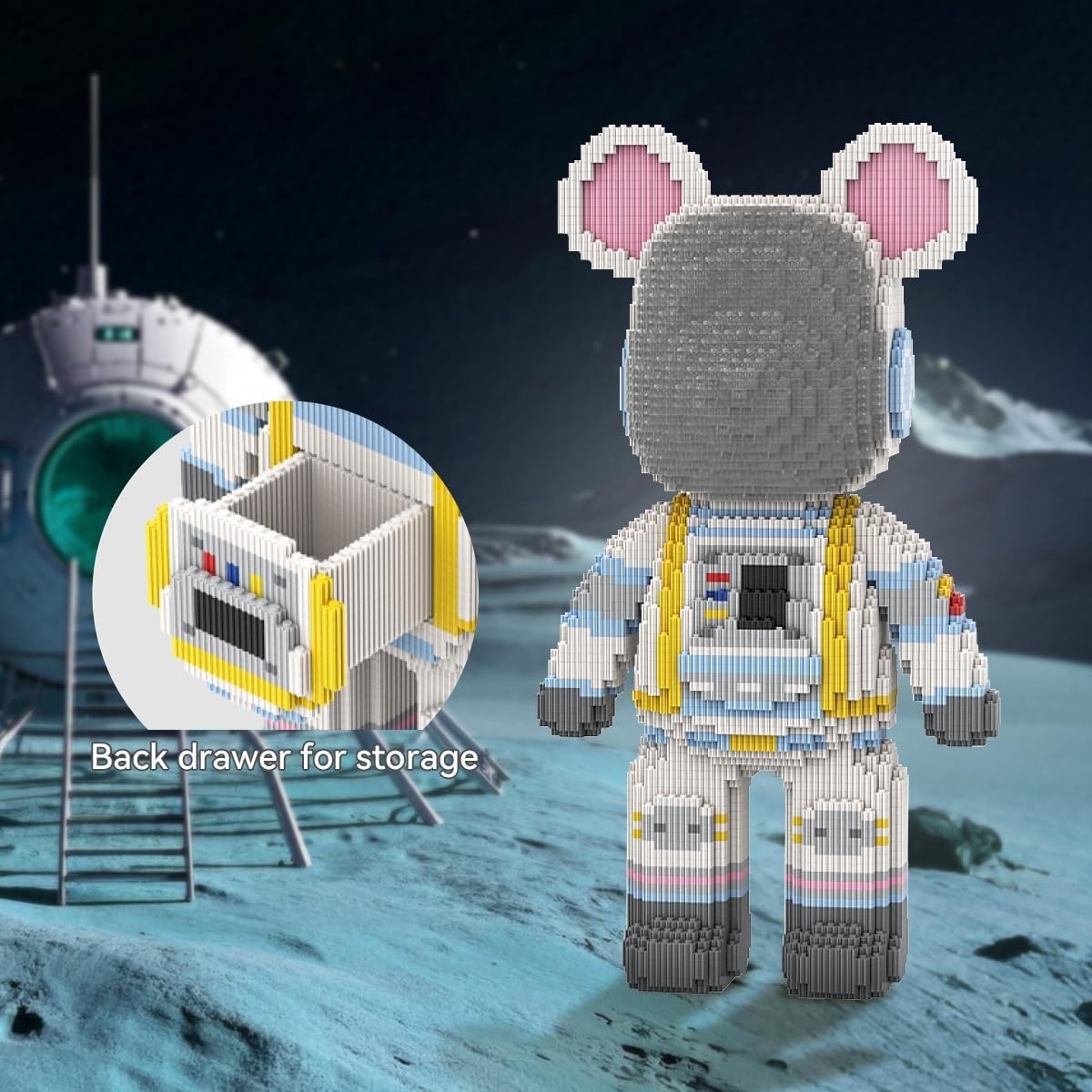 Astronaut Bear 5100PCS Micro Blocks Set Adult Gift Display Decor Toy