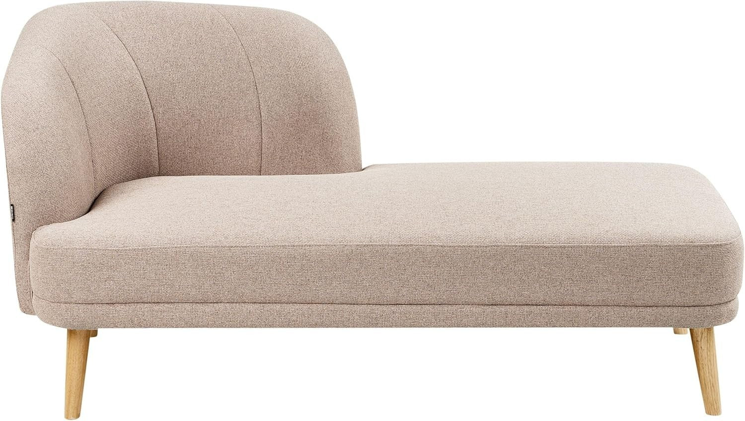 Traditional Left Hand Brown Chaise Lounge | Soft Polyester & Sturdy Wood Legs