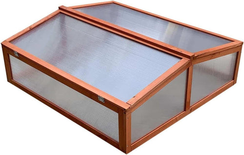 Large Wooden Cold Frame Greenhouse 90x82x32cm UV Polycarbonate Panels