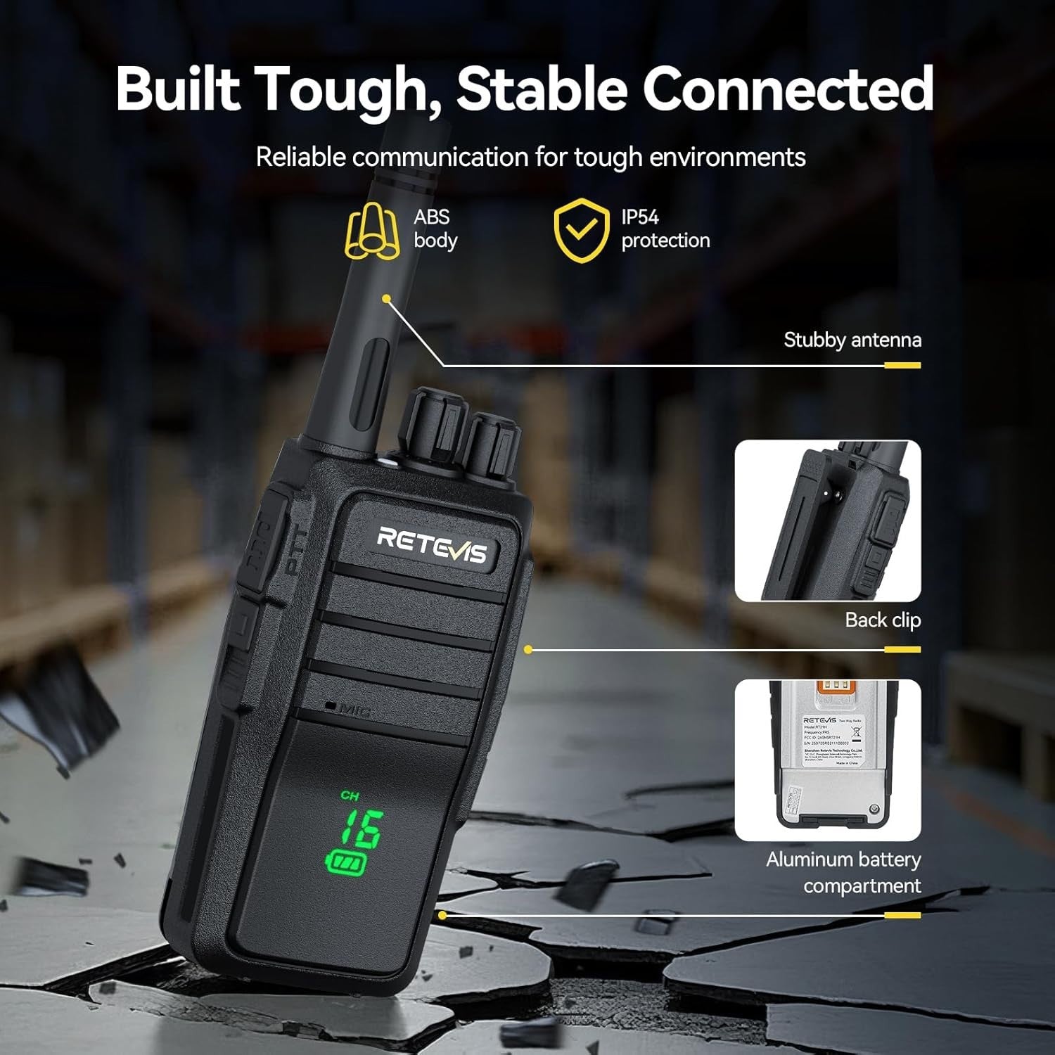 IP54 Walkie Talkies Hidden Screen Type C 6 Way Charger 6 Pack Radio
