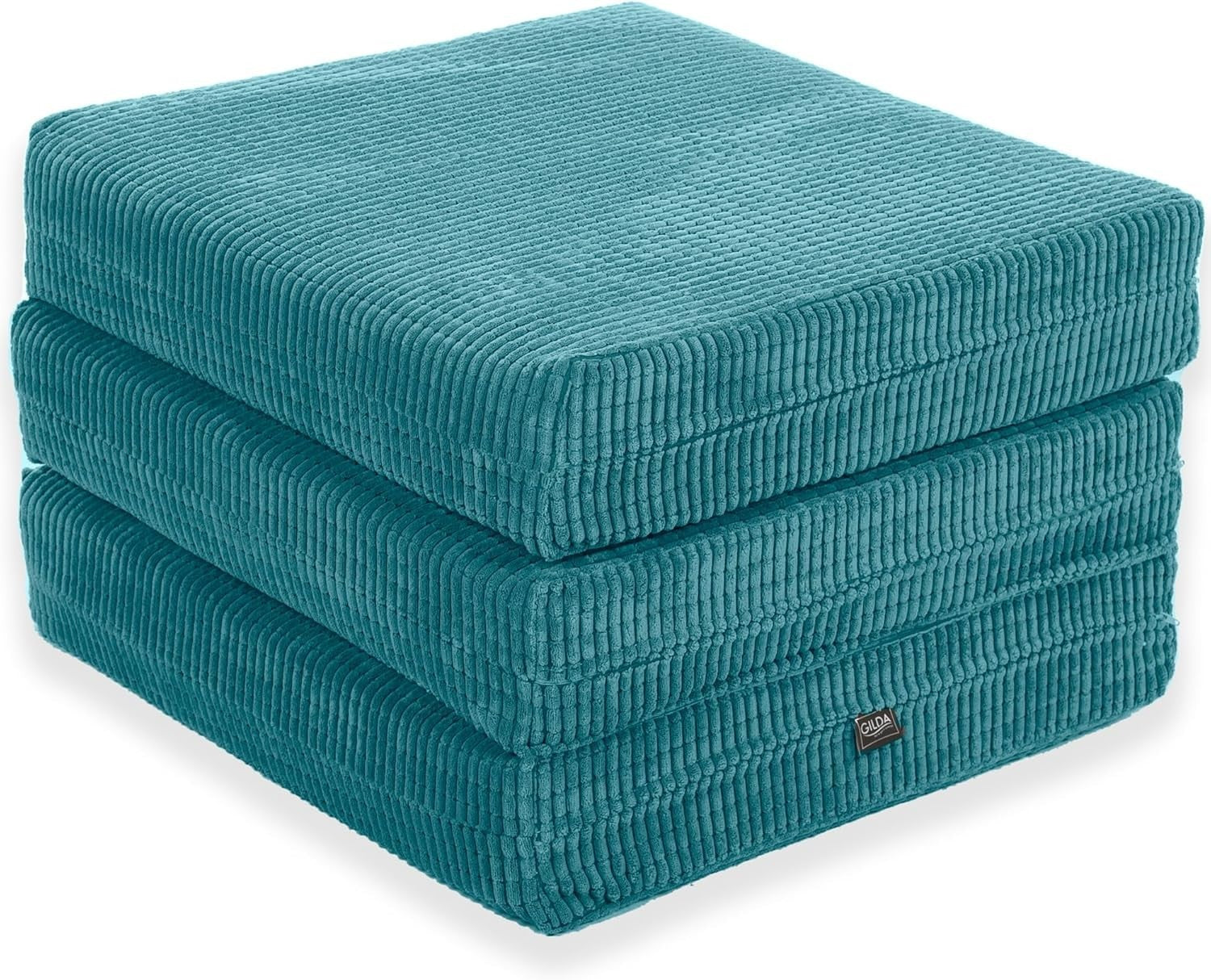 Z Bed Chair Futon Mattress Teal Fold Out Single Sofa Bed Footstool Seat
