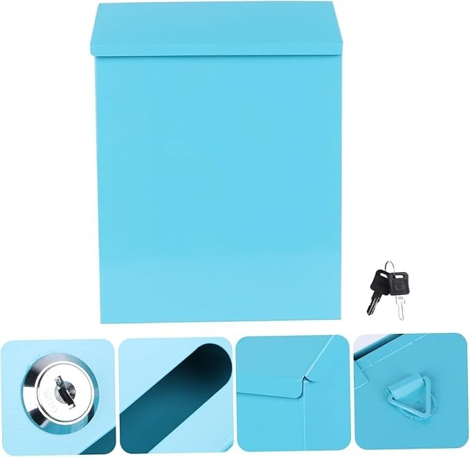 Wall Mounted Iron Mailbox Lockable Post Box – Outdoor Secure Letter Holder