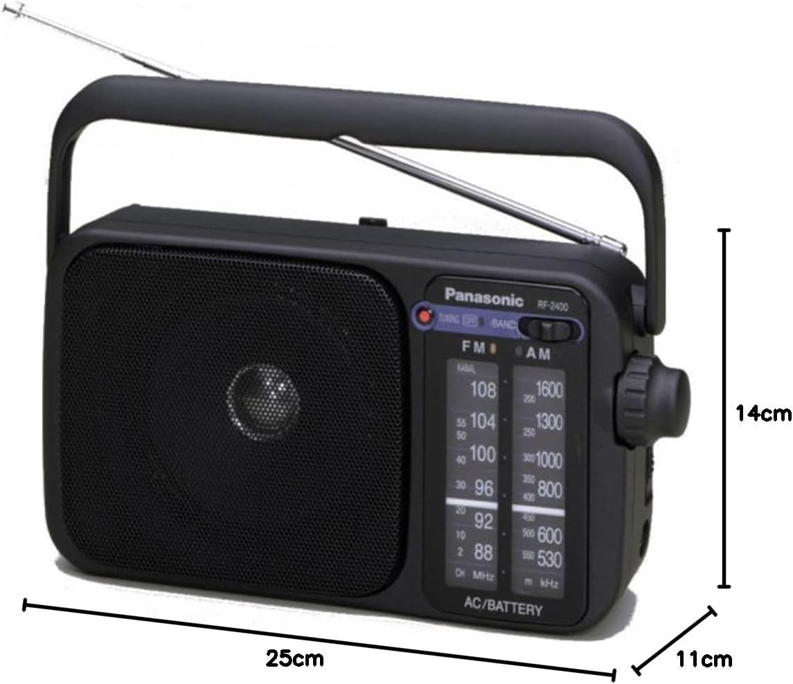 Portable AM/FM Radio AC/DC Battery Earphone Headphone Socket