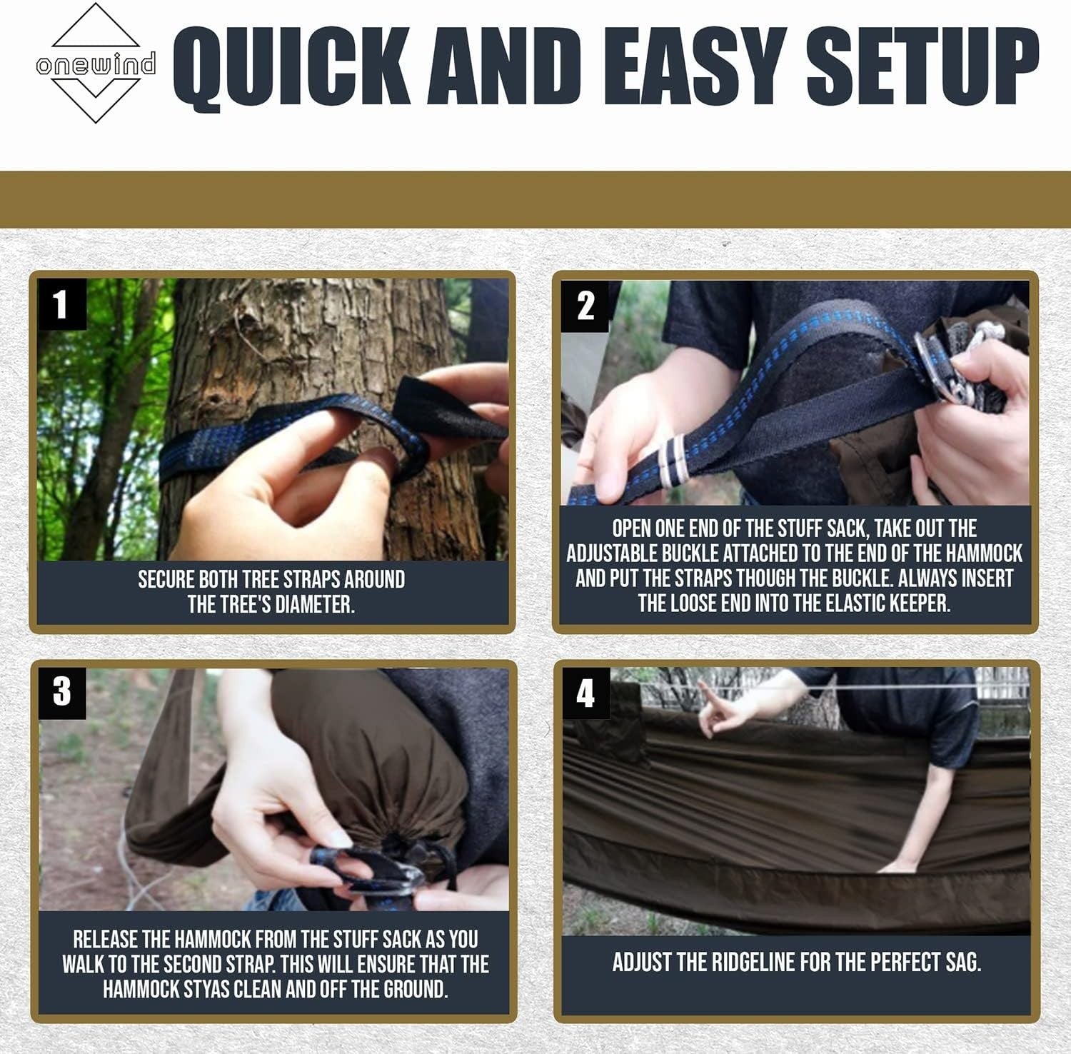 Lightweight Double Camping Hammock with Mosquito Net & Adjustable Ridgeline