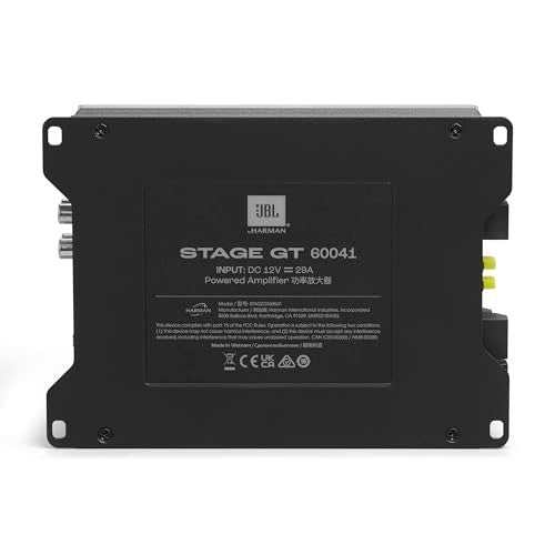 Stage GT60041 4-Channel Car Amplifier 4x60W 2x160W Bridged