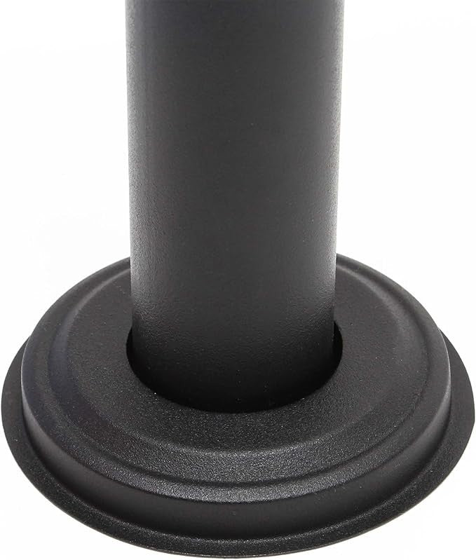 3 Door Black Pillar Letterbox Post Stand Lockable Mail System Durable Steel