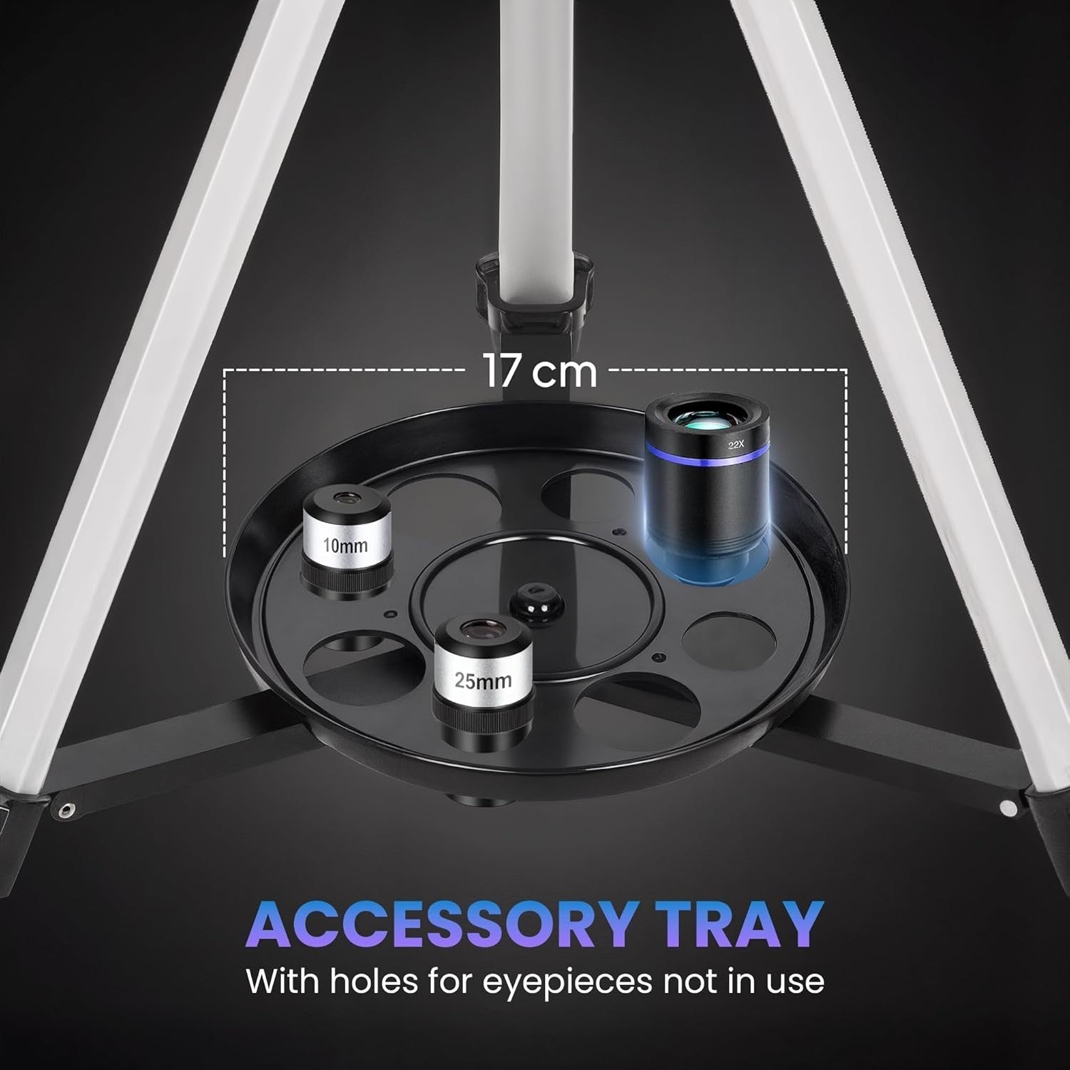 70mm Aperture Portable Refractor Telescope for Adults & Beginners - White