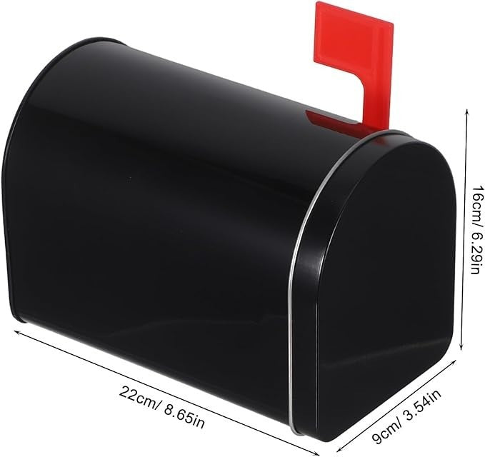 Mini Metal Mailbox Ornament Waterproof Tin Box Durable Toy Decor 16x22x9cm