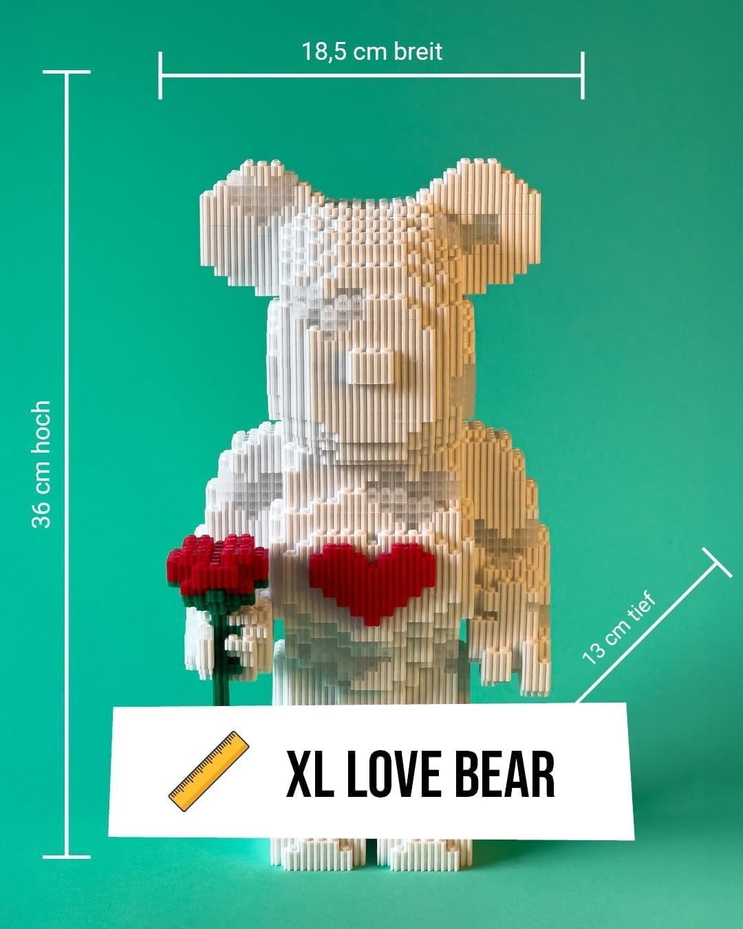 LED Love Bear DIY Building Blocks 5,423 pcs Romantic Gift for Wife Girlfriend