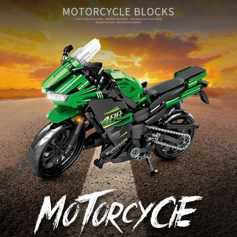 Motorbike Model Building Kit 912 Pcs, Realistic Design, Kids & Adults