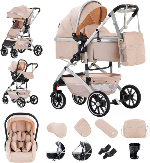 City Baby Pram 3 in 1 Folding Stroller Car Seat System Newborn