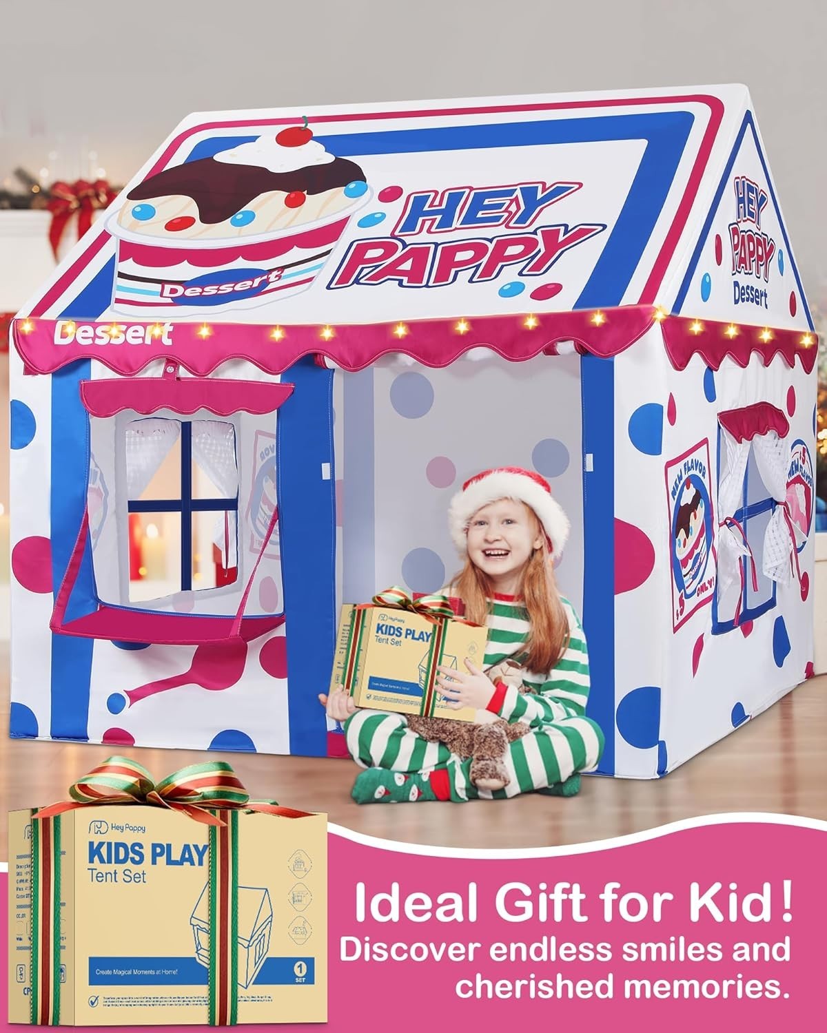 Dessert Shop Kids Play Tent Indoor Outdoor w Lights Toys Windows