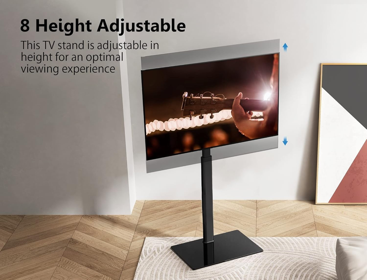 Adjustable Swivel TV Floor Stand for 32-60" Flat Screen TVs, Holds 30kg