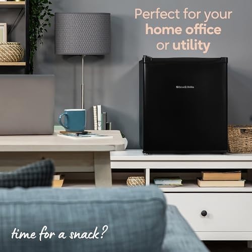Russell Hobbs 40L Mini Fridge Freezerless Black Table Top Reversible Compact