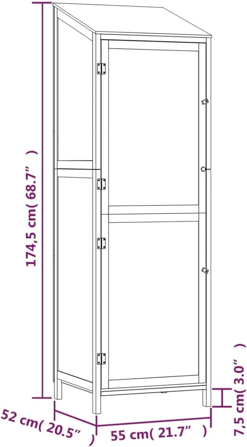 Wooden Garden Shed Outdoor Storage 55x52x174.5cm Weatherproof Solid Fir Wood