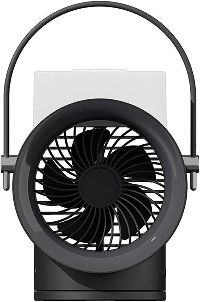 Black Double Humidifier USB Desk Fan – 3 Speeds, 4000mAh, 350ml Water Cooling