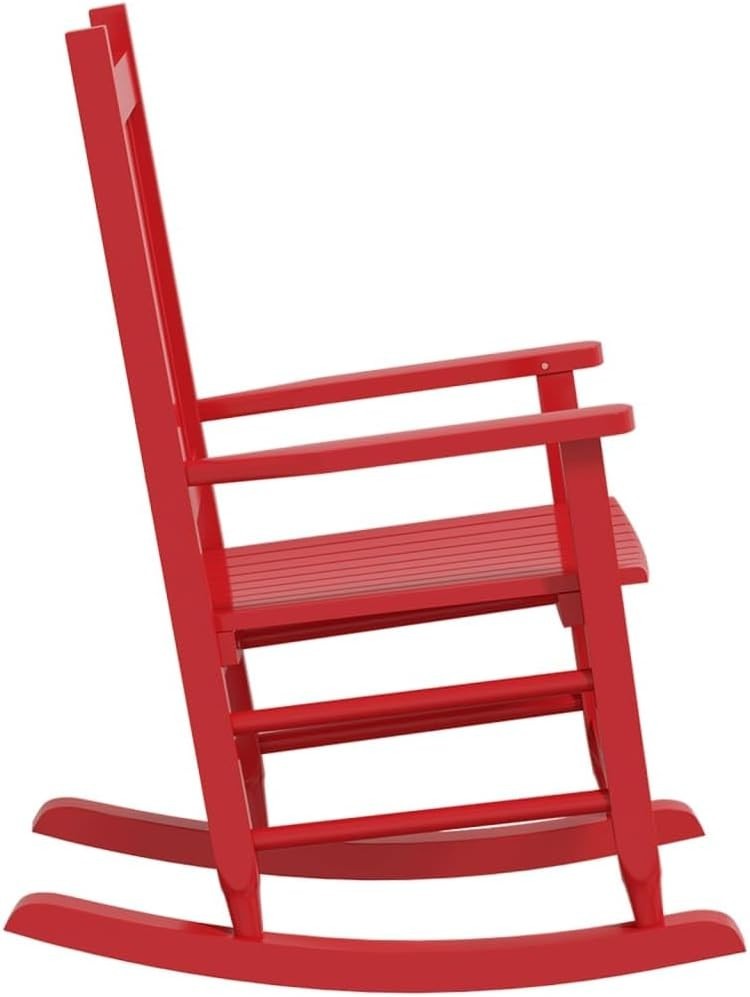 Red Wooden Rocking Chairs for Kids – Safe, Durable, Indoor/Outdoor Use, 2 Pack