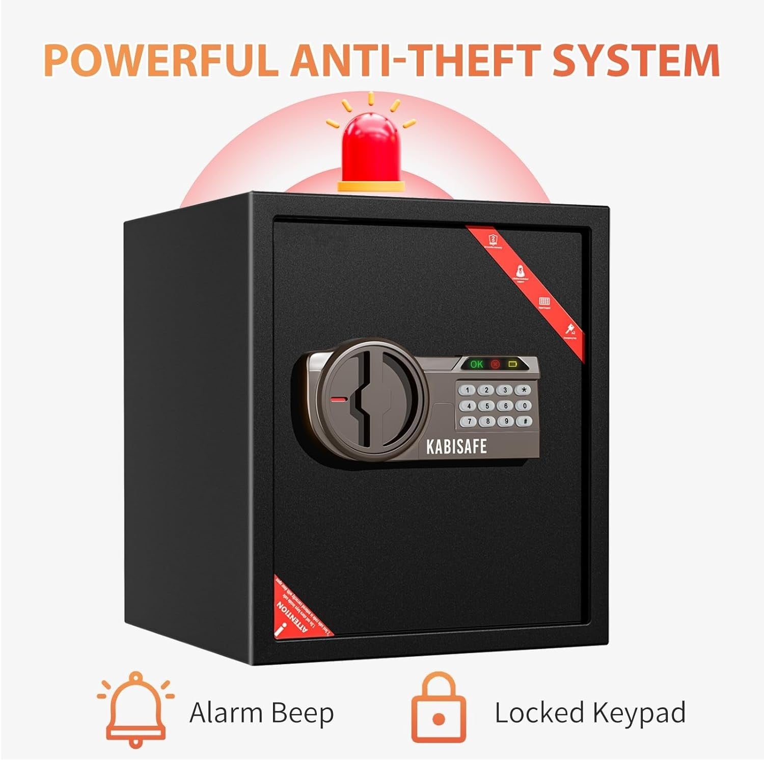43L Digital Safe Box Fireproof Security Cabinet with Keypad Lock