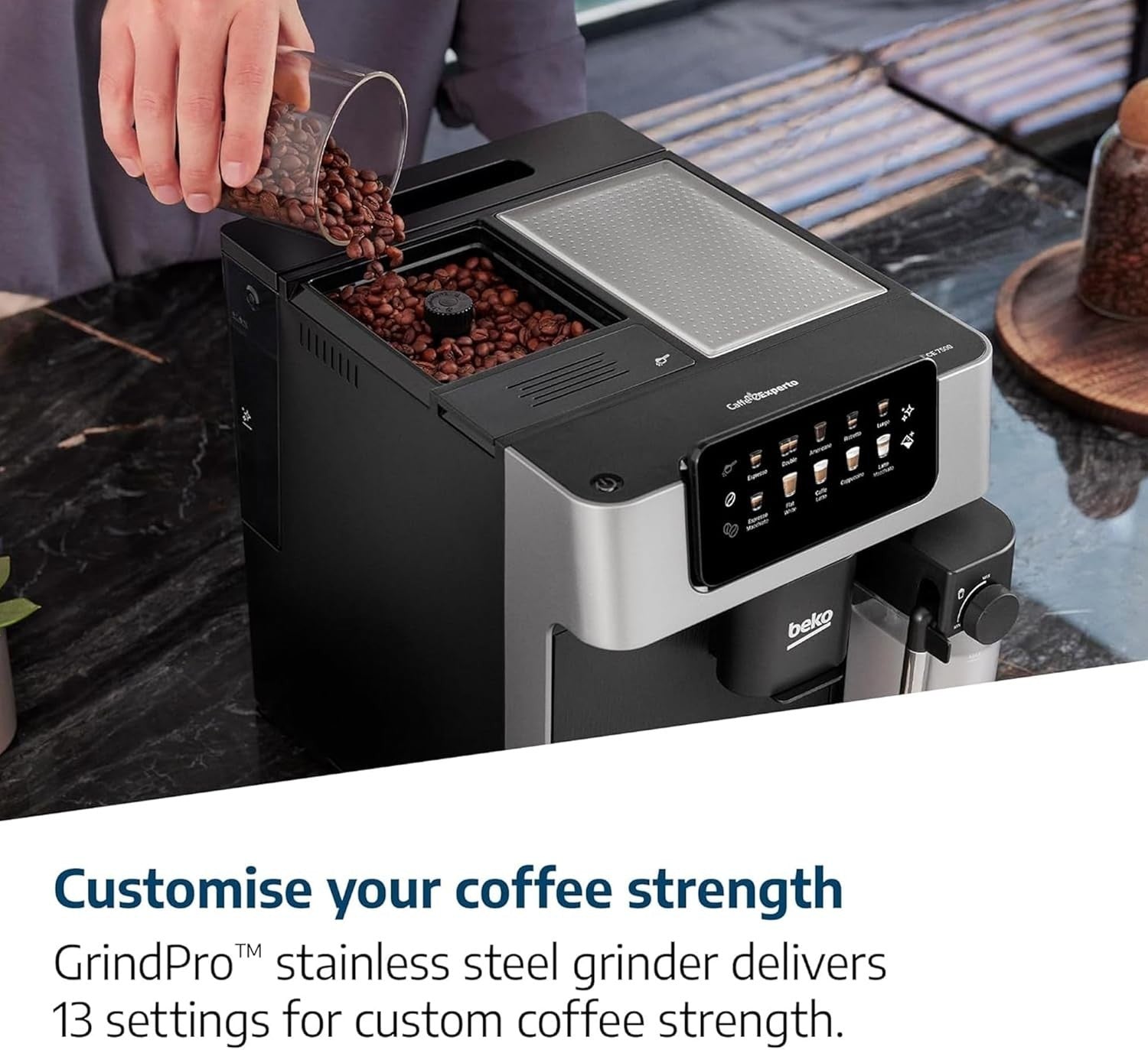 Automatic Bean-to-Cup Coffee Machine | Touch Display | Milk System | 19 Bar | 2L