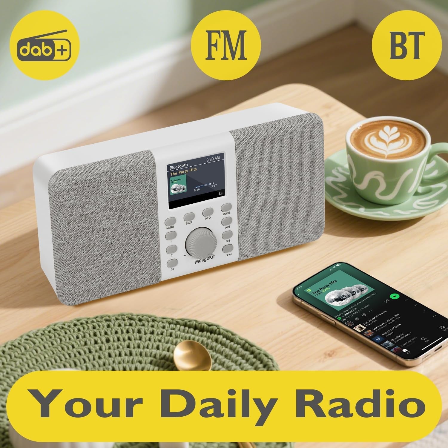 DAB DAB+ Digital Radio Bluetooth Stereo Alarm Portable