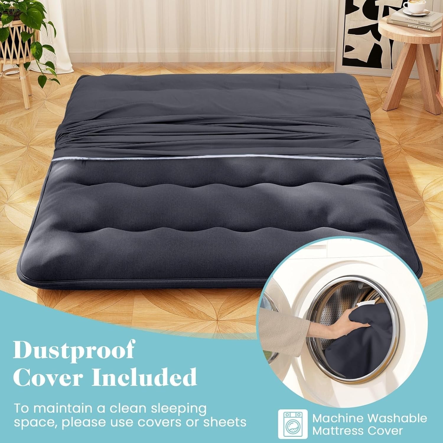 10cm Thick Japanese Floor Mattress King Size Foldable Tatami Futon Sleeping Pad