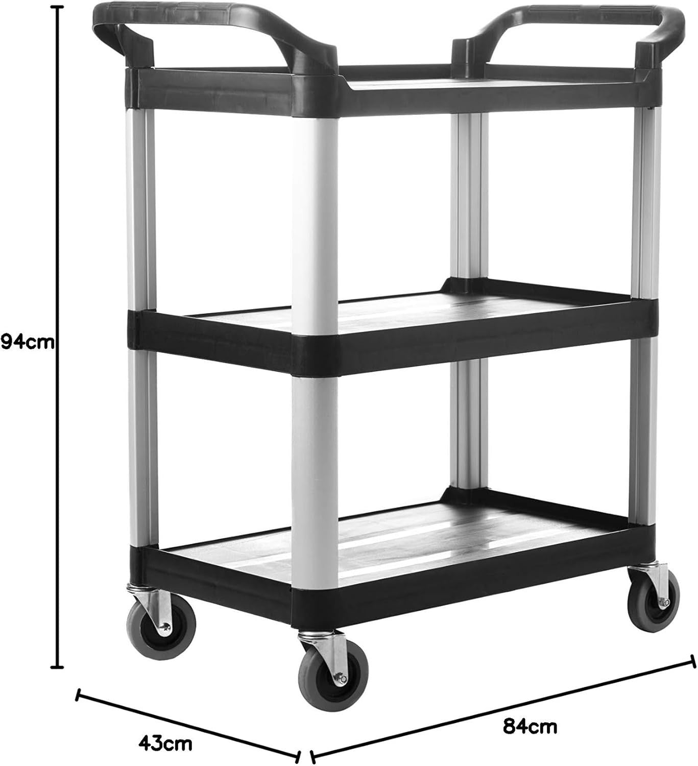 Heavy Duty 3 Tier Catering Trolley Utility Cart on Wheels