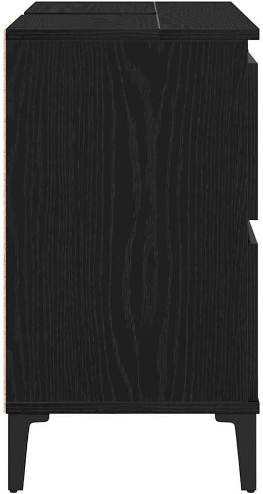 Black Oak Bathroom Sink Cabinet Vanity Unit with Drawers Cupboard Storage