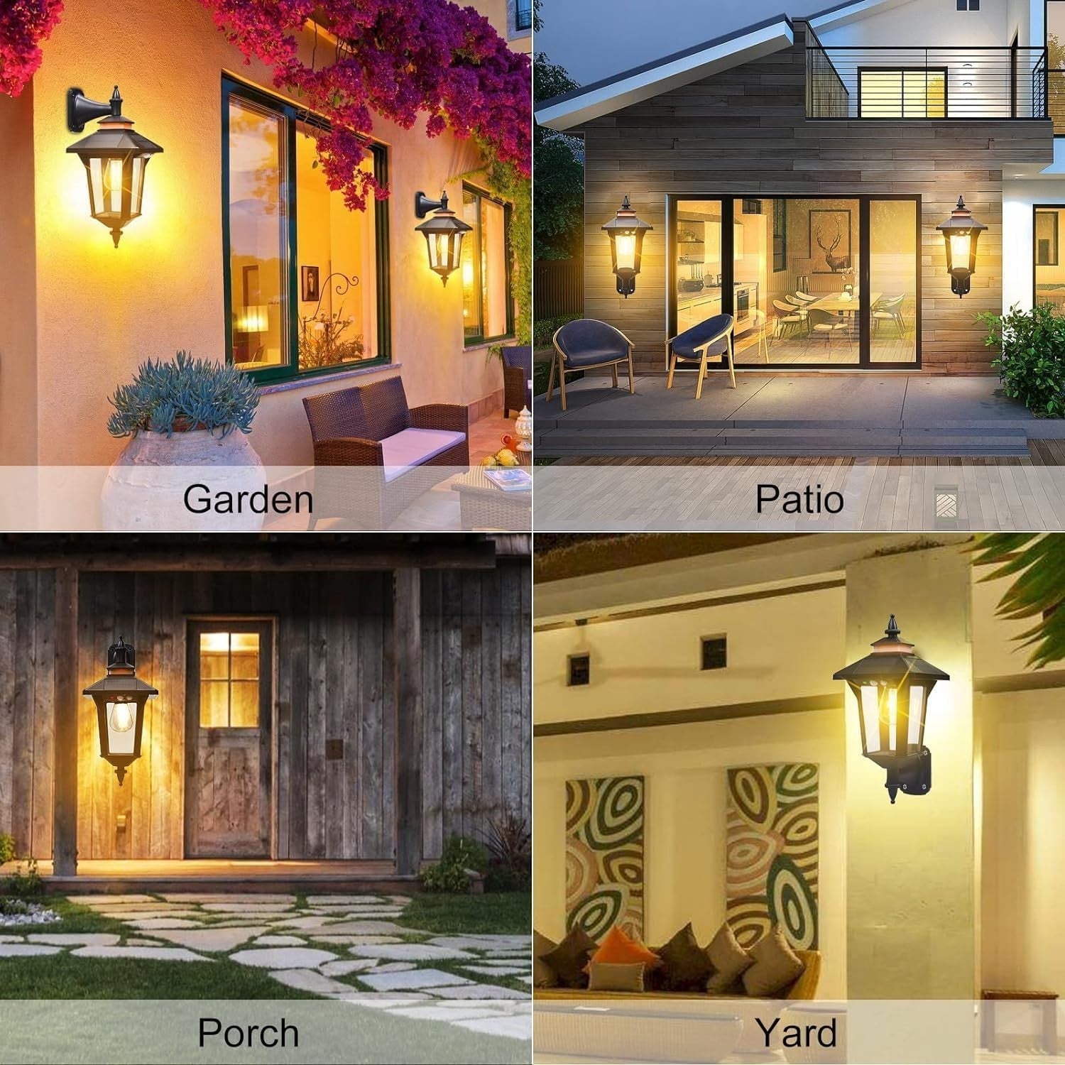 Vintage Solar Wall Lights 2 Pack Motion Sensor Outdoor IP65