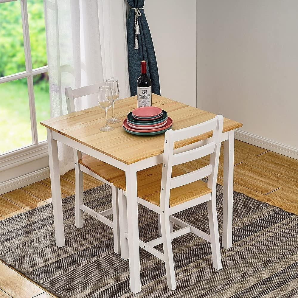 Solid Pine Dining Table & Chairs Set | Durable Kitchen Furniture, Natural