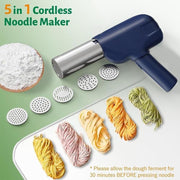 Electric Noodle Maker USB Wireless Pasta Press Handheld Tool 5 Moulds Kitchen
