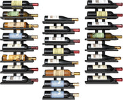 Wall Mounted Wine Rack 8 Tier Metal Bottle Display Holder Modern Home Bar Shelf
