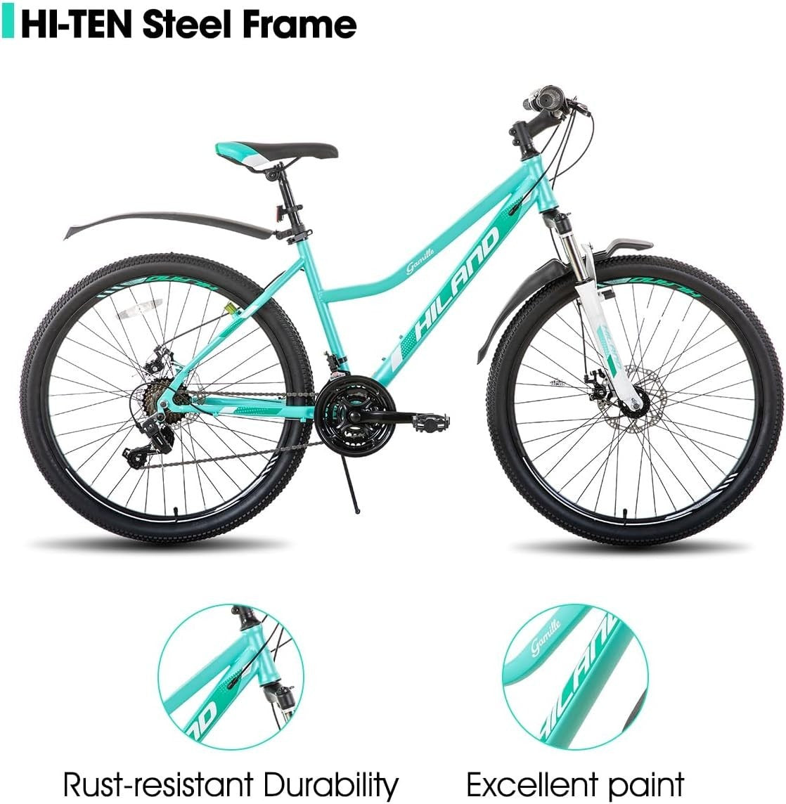 26" Women's Mountain Bike 21-Speed Disc Brakes Front Suspension Steel