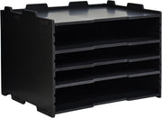 4-Tier Adjustable Desk Organizer File Tray, Letter Mail Holder, PVC Desktop