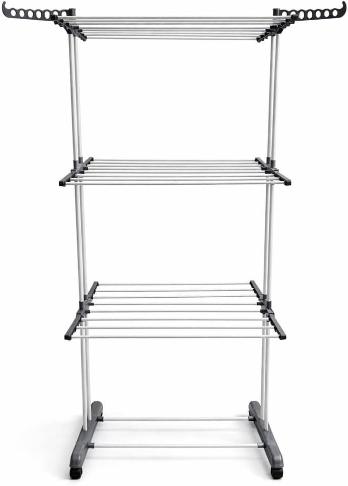3 Tier Clothes Airer Folding Drying Rack Indoor Outdoor Space Saving Laundry