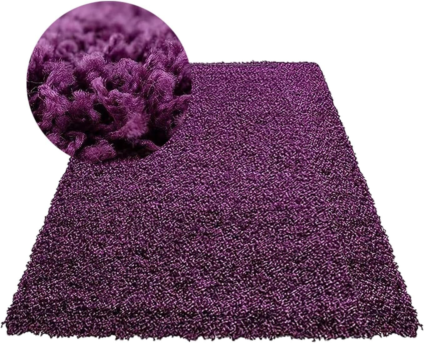 Extra Large Shaggy Rug 160x230cm 5cm Thick Soft High Pile Purple Carpet