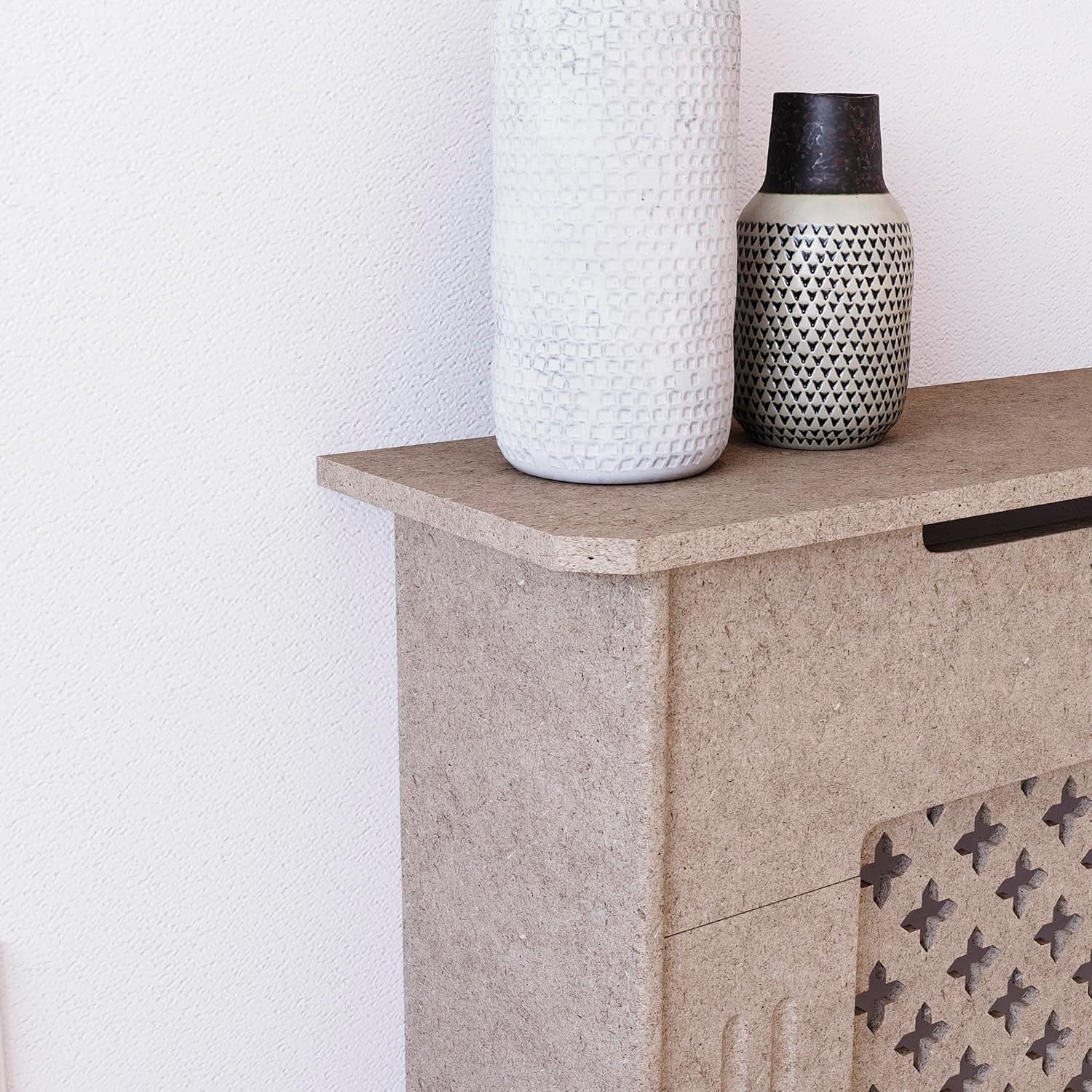 Extra Large Radiator Cover | Unfinished MDF Cross Pattern Cabinet