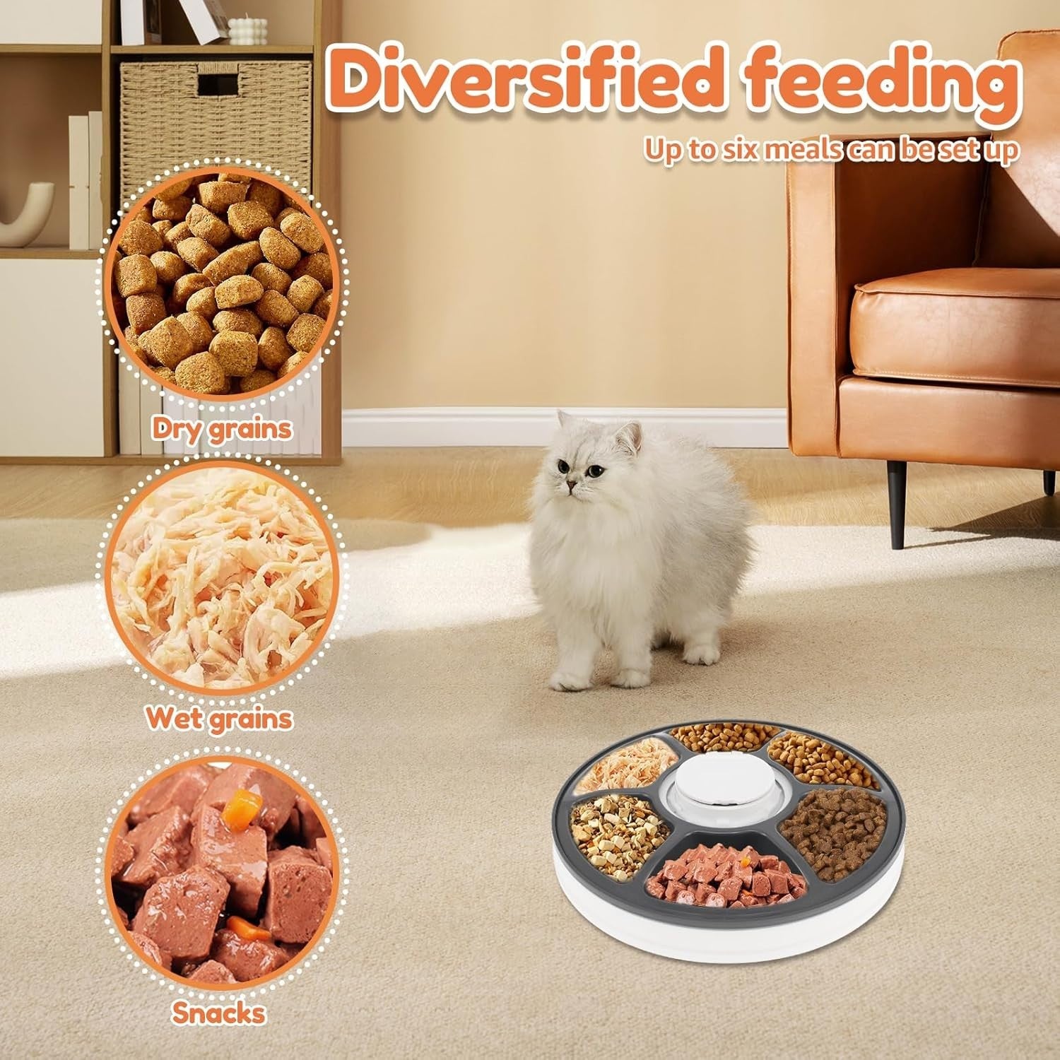 Automatic Wet Cat Feeder 6 Meal Timer Food Dispenser Battery Powered