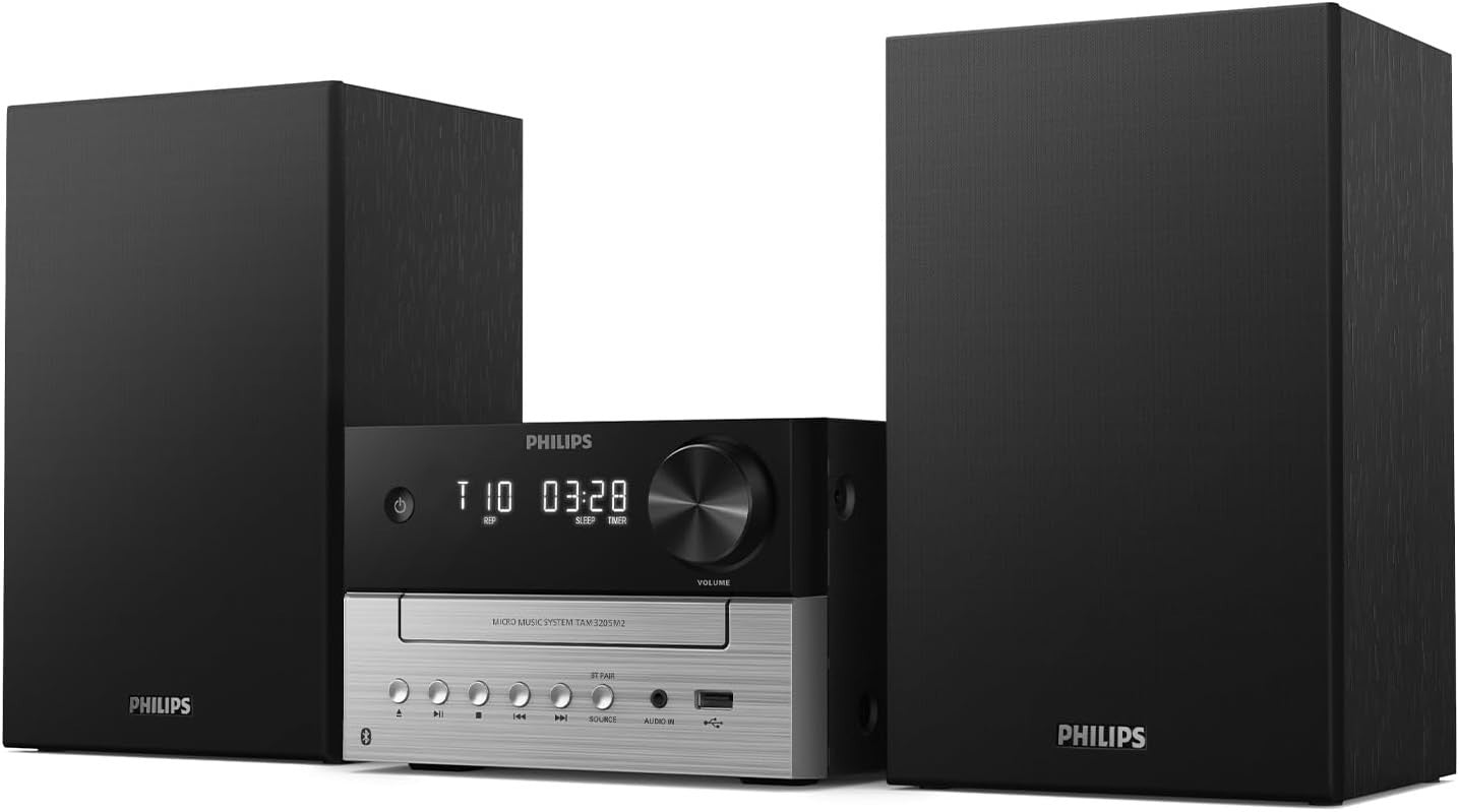 Micro HiFi Stereo System Bluetooth CD Player USB FM Radio 20W Speakers