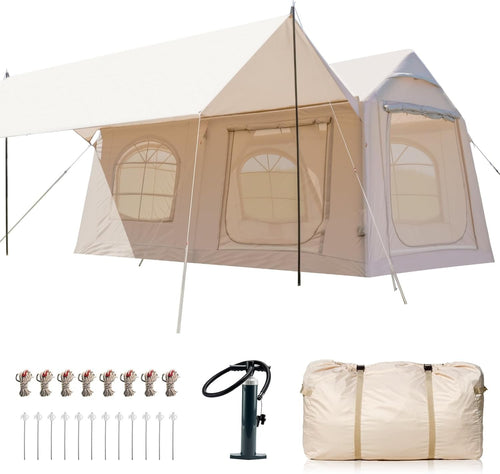 Inflatable Camping Tent 4 Season Waterproof Oxford Glamping
