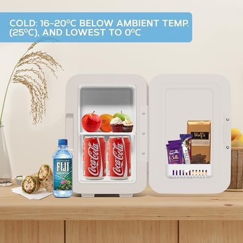 6L Mini Fridge Pink Portable Cooler and Warmer for Skincare Food Drinks
