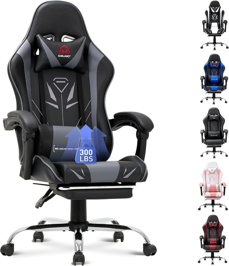 Gaming Chair High Back Footrest Swivel Recliner Office PC Video Gamer Seat